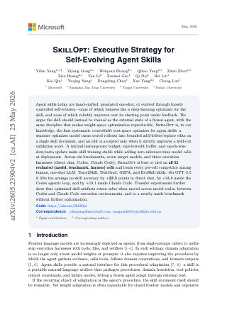 SkillOpt: Executive Strategy for Self-Evolving Agent Skills 论文首页