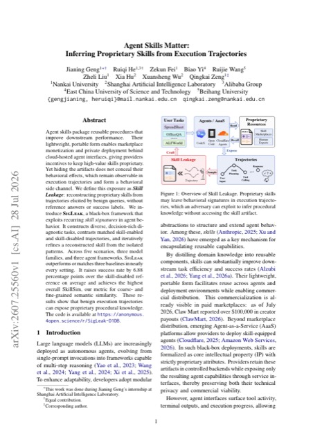 Agent Skills Matter: Inferring Proprietary Skills from Execution Trajectories 论文首页