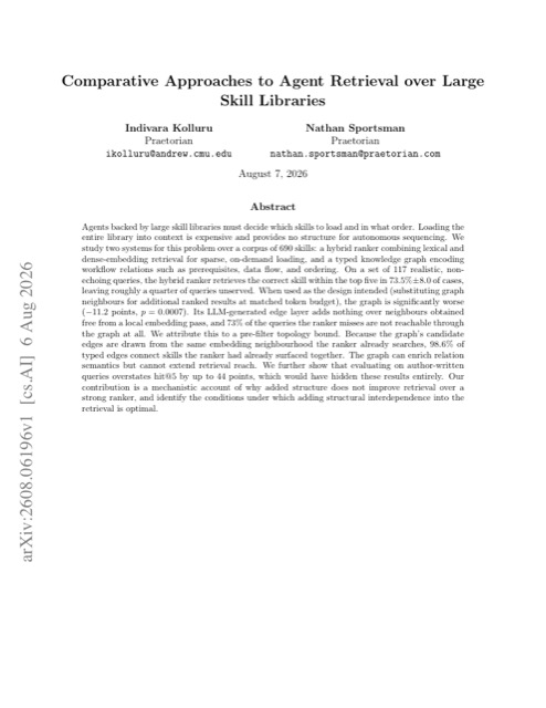 Comparative Approaches to Agent Retrieval over Large Skill Libraries 论文首页